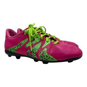 Adidas X 15.4 FXG Boots Cleats Kids 1.5 Shoes Soccer Football Pink Green Outdoor
